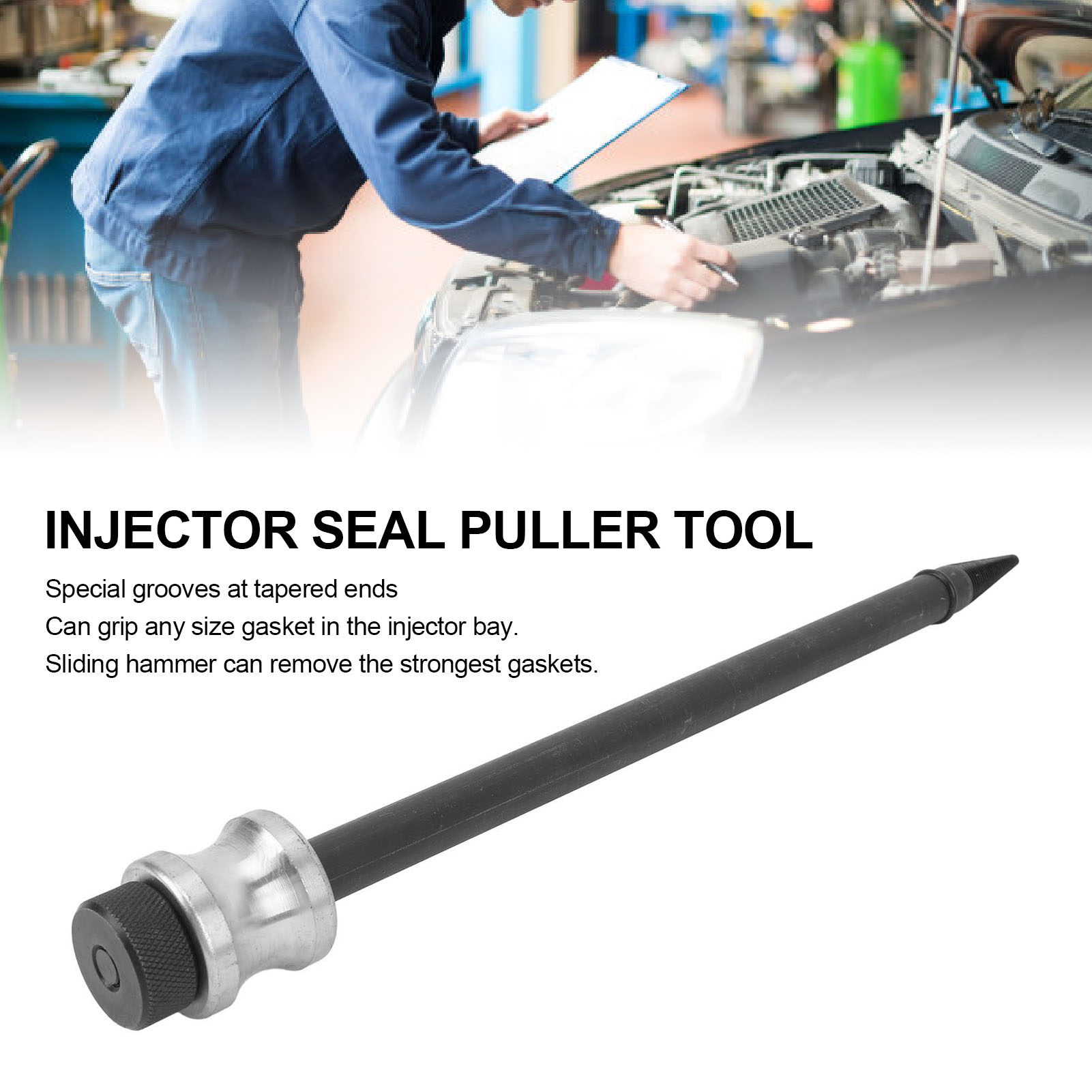 Fuel Injector Removal Tool Puller Slide - Nieuwe auto-injectorafdichtingsverwijderaar, stalen conus met schroefdraad,