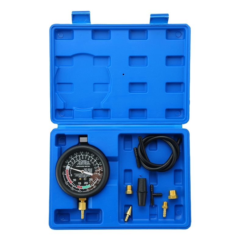Fuel Pump Pressure Vacuum Tester Gauge - Vacuüm- en brandstofpomp-testset Professionele kwaliteit Uitgebreide