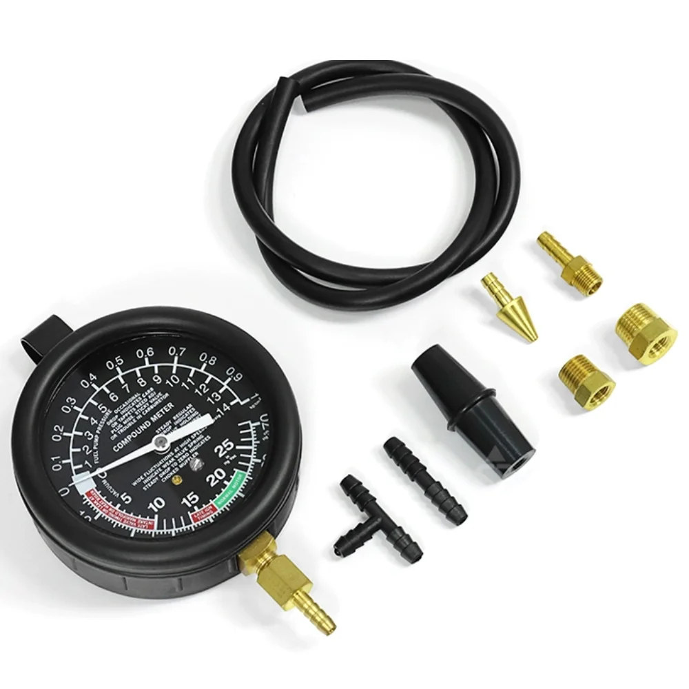 Fuel Pump Pressure Vacuum Tester Gauge - 9-delige set auto vacuüm brandstofpomp tester