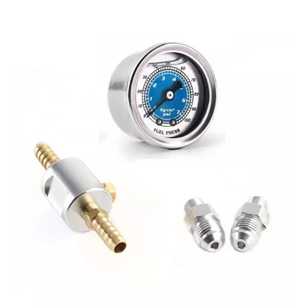 Fuel Pressure Test Gauge Kit Automotive - Universele vloeistofdrukmeter 0-160PSI 1/8 NPT draad
