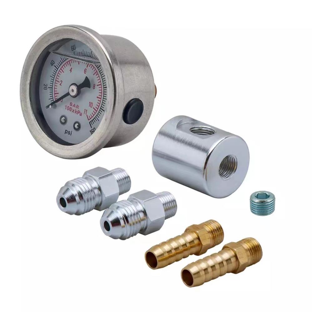 Fuel Pressure Test Gauge Kit Automotive - 0 160PSI brandstofdrukmeterkit universeel 1 8