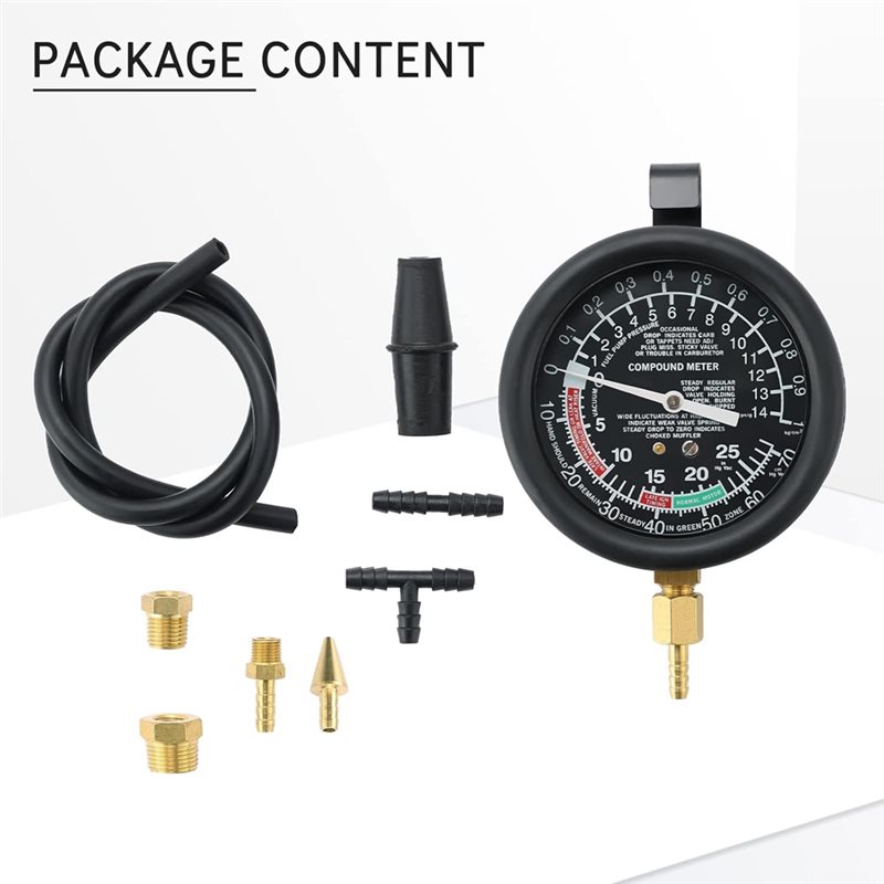 Vacuüm- en brandstofpomp-tests - Fuel Pump Pressure Vacuum Tester Gauge recensie en prijs