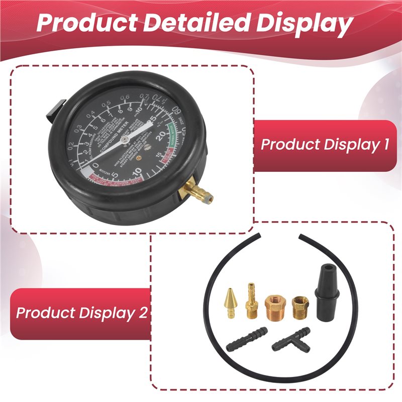 ABVJ – set met vacuüm- en bran - Fuel Pump Pressure Vacuum Tester Gauge recensie en prijs